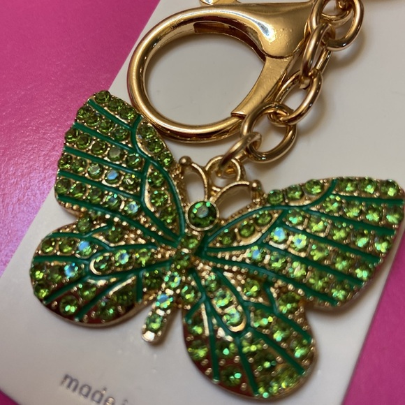 Mint key chain bag charm green butterfly NEW in package - Picture 5 of 5